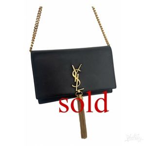 Saint Laurent Kate PomPom Leather Crossbody Bag